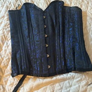 Elegant Black and Blue Corset Shapewear